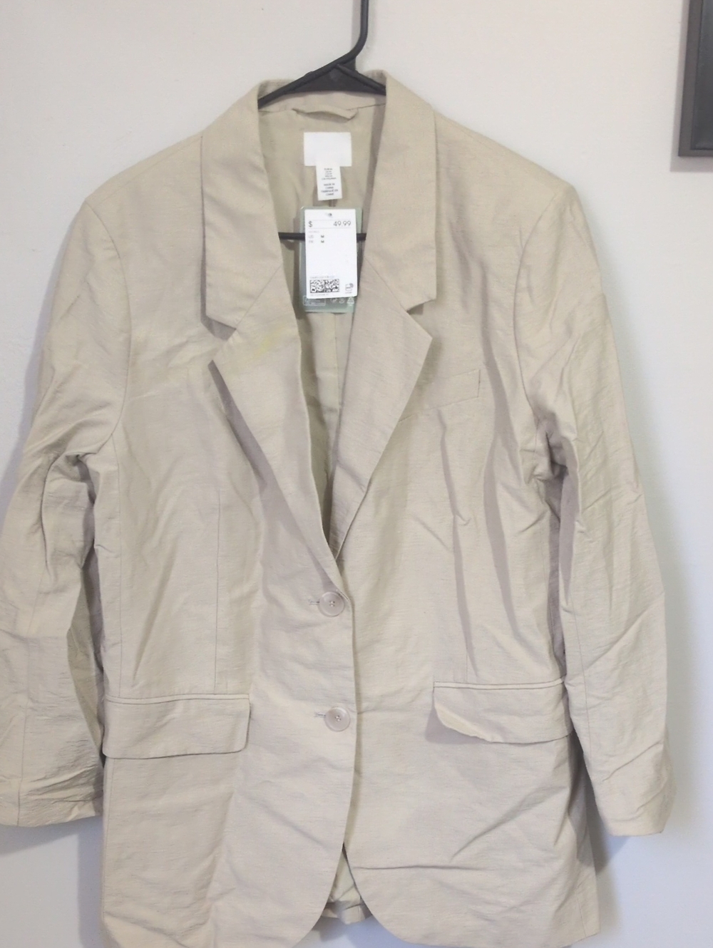 H&M Light Beige Single-Button Blazer